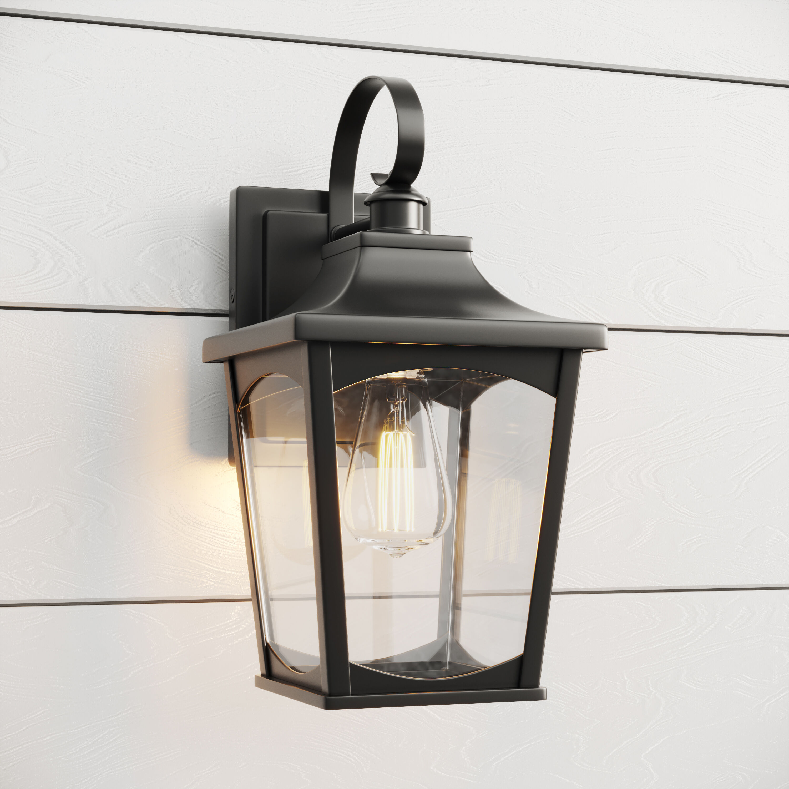 Curry 1 Light 12.62 inch Powder Coated Black Outdoor Wall Sconce
